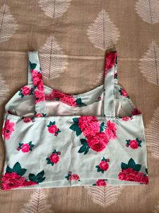 Floral Print Cropped Cami Top