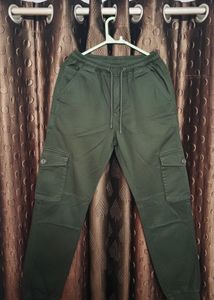 Olive Green Cargo Joggers
