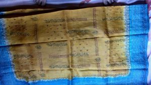 Stunning Teal Embroidered Silk Saree