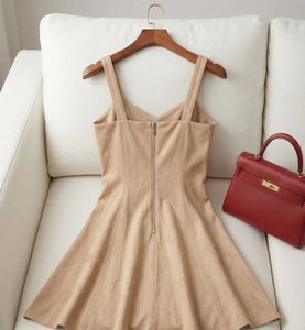 ♡ Cute Mini Tan fit &amp; flare dress ♡