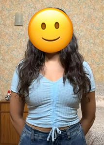 Ribbed Blue Crop Top