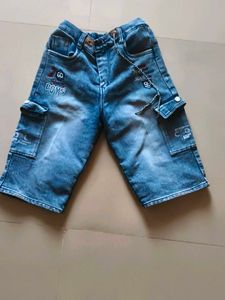 Boys Blue Denim Cargo Shorts