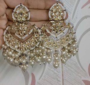 Pearl dangler Afghani style earrings