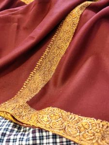 Elegant Maroon Shawl Resham work