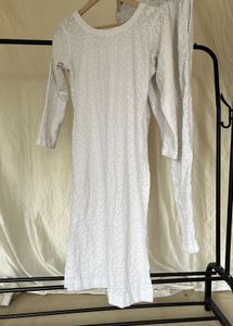 White Chikankari Kurta Set