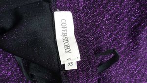 Sparkling Purple Maxi Dress with High Slit