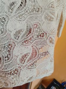 Sheer Lace Top &amp; Striped Tank Set