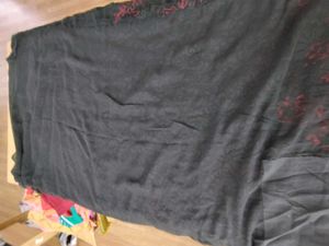Black And Red Floral Saree (Women's)