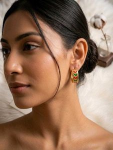 4 pis COMBO Golden Earrings with minakari