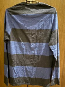 Blue And Black Stripes Full Sleeve Tshirt