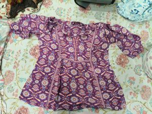 Purple shirt kurti for women