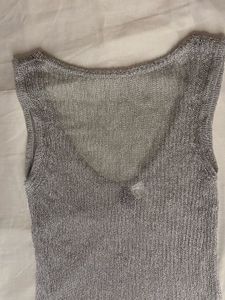 H&amp;M Sparkly Silver Knit Top 🩶