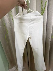 Chic White Split Flare Pants