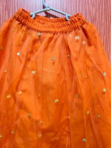 kids pink orange lehenga set