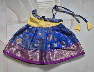Beautiful Blue &amp; Gold Baby Dress