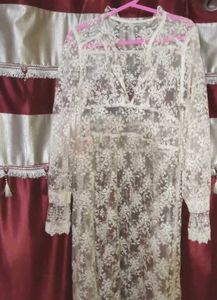 Sheer Lace Floral Dress