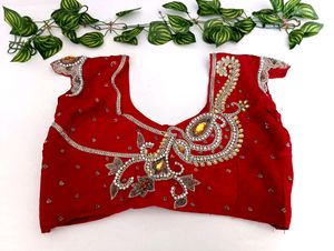 Maggam Work Red Blouse (Women)