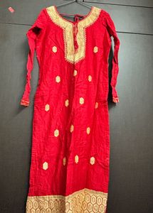 Beautiful Red Embroidered Kurta