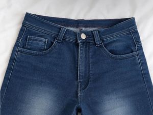 Flared Hem Blue Denim Jeans