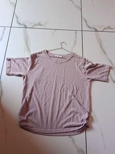 Women’s Stylish Dusty Pink Solid T-Shirt | Round N