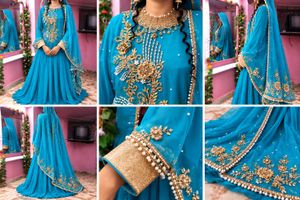 Stunning sea green Embroidered Lehenga Choli