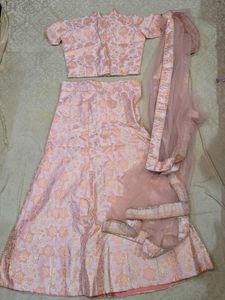 Anusnka sharma wedding Pink Brocade Lehenga