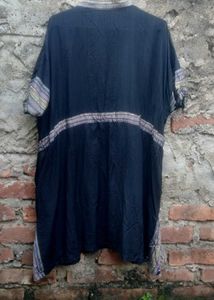 Black Kurta with Colorful Trim Suit