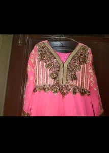 Stunning Pink Embroidered Anarkali Suit only kurta