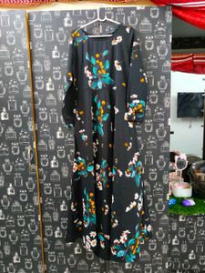 Black Floral Print Maxi Dress
