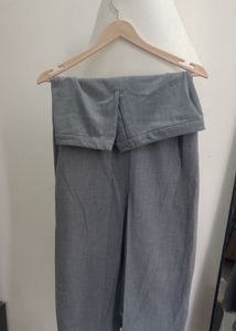 Grey Maxi Skirt with Back Slit