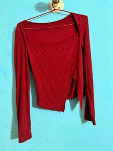 Chic Red Fitted Top
