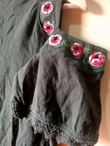Chumbak Green Embroidery Top