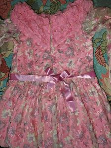 Beautiful Pink Floral Floor Length Gown dress