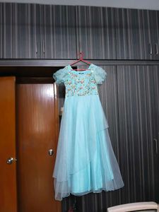 Beautiful Blue Embroidered Gown length 53