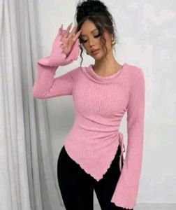 Ribbed Knit Asymmetrical Top (4 colors)