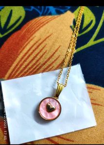 Heart Pendant Necklace With 3 Earrings
