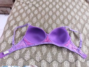 Purple Lace Trim Bra