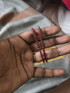 Sparkling Red Stone Bangles (Pair) 15 yrs old