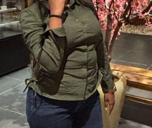 Stylish Ruched Olive Green Shirt
