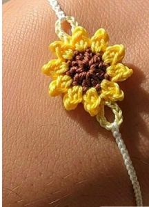 Handmade Crochet Sunflower Bracelets