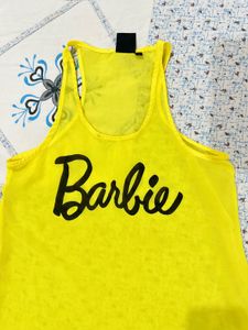New Barbie Yellow Sheer Tank Top