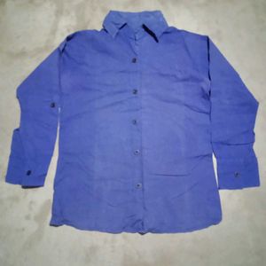 women Blue Full Sleeve Shirt