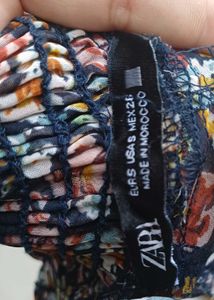 Zara Floral Ruffle Blouse