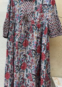 Flower Print A-line Kurti