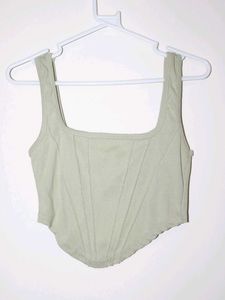 Sage green Corset style Tank Top