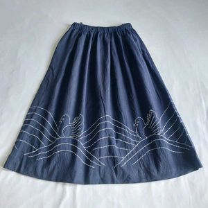 Charming Blue Skirt with Swan Embroidery 🪻
