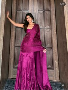 Stunning Magenta Pleated Lehenga Set