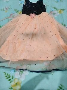 Sparkly Peach Tulle Dress