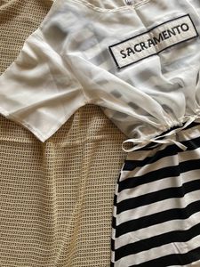 Stripped 2 Piece Korean Dress