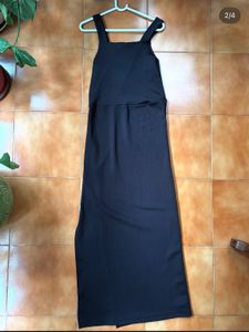 High Thigh Slit Sleek Black Maxi Dress